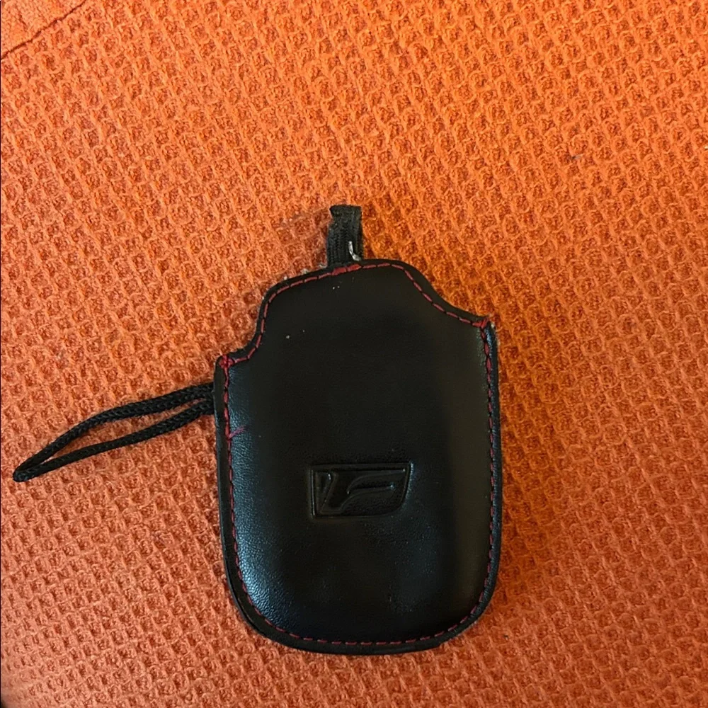 Black and Red Leather Key Fob Cover
